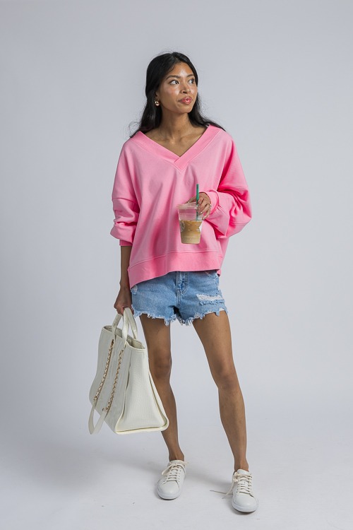 V-Neck Sweatshirt, Pink - 4K7A0121- (18).jpg